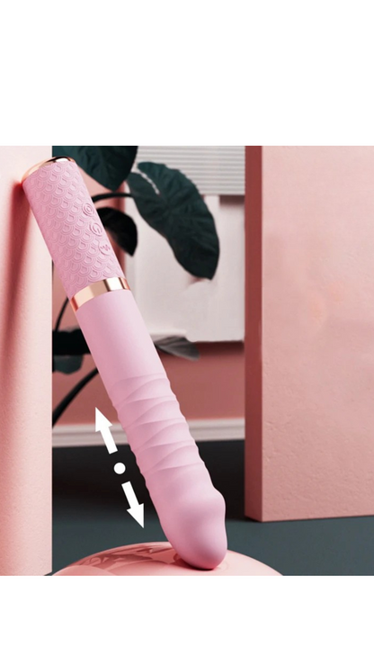 Dildo Vibrador Dama Rosa Telescópico