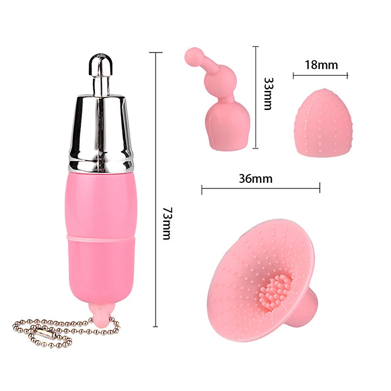 Mini Vibrador Llavero Con Cabezal viajero y Batería AAA