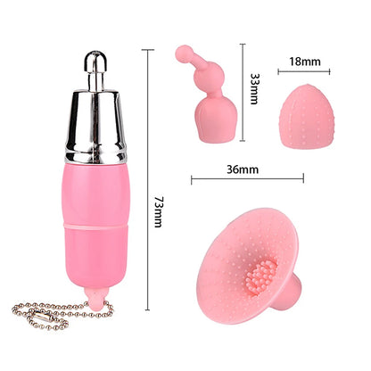 Mini Vibrador Llavero Con Cabezal viajero y Batería AAA