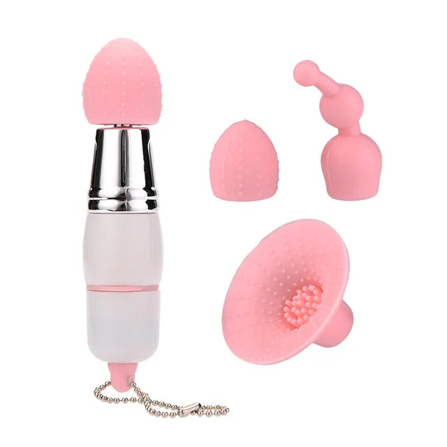 Mini Vibrador Llavero Con Cabezal viajero y Batería AAA