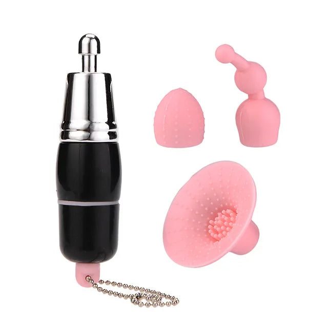 Mini Vibrador Llavero Con Cabezal viajero y Batería AAA