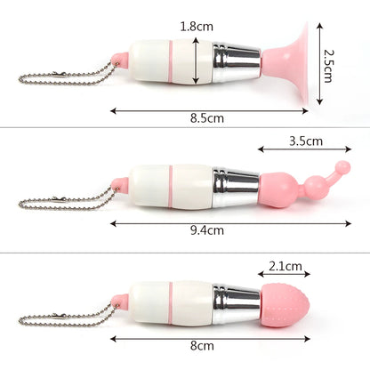 Mini Vibrador Llavero Con Cabezal viajero y Batería AAA