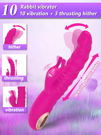 Conejo Vibrador Consolador Rugoso