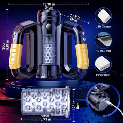 Masturbador Rotación Automática con Soporte Telefónico