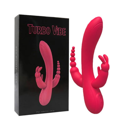 Vibrador Conejo 3 en 1 Vibración Turbo