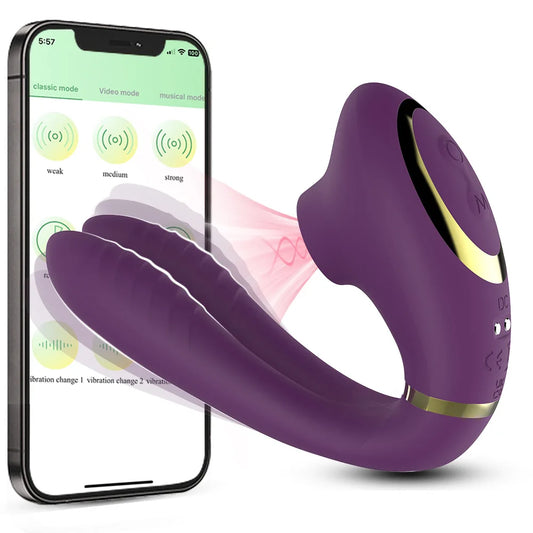 Consolador Doble Vibrador Punto G Interacción a Larga Distancia